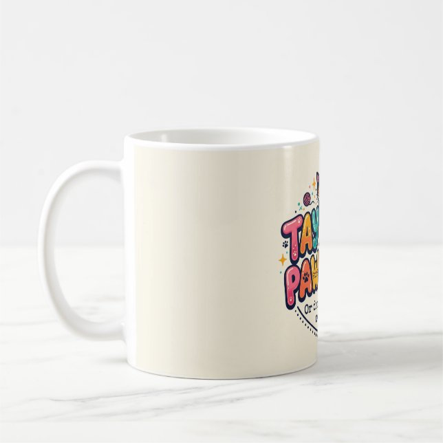 Funny Stay Paw-sitive Cat Lover Gift  Coffee Mug (Left)