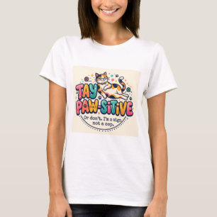 Funny Stay Paw-sitive Cat Lover Gift T-Shirt