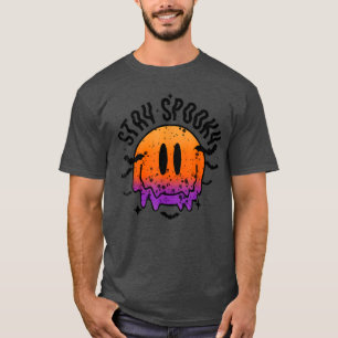 Funny Stay Spooky Smlie Halloween Face Spooky Fall T-Shirt