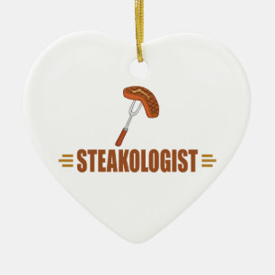 Funny Steak Ceramic Tree Decoration