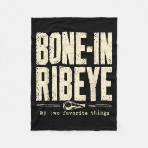 Funny Steak Graphic Bone In Ribeye Two Favourite Fleece Blanket