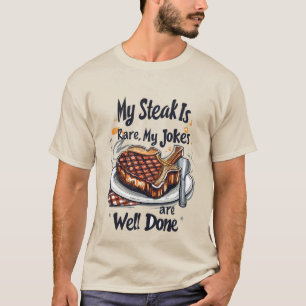 Funny steak grilling jokes word art T-Shirt
