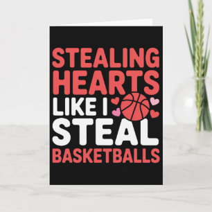 Funny Stealing Hearts Steal Sket Kids Valentine  Card