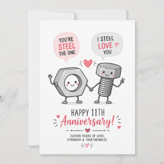 Funny Steel Anniversary | 11th Anniversary Card