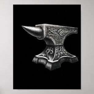 Funny steel anvil graphic for adults and kids poster