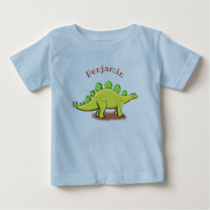 Funny stegosaurus dinosaur cartoon baby T-Shirt