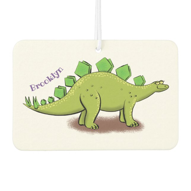 Funny stegosaurus dinosaur cartoon car air freshener (Front)