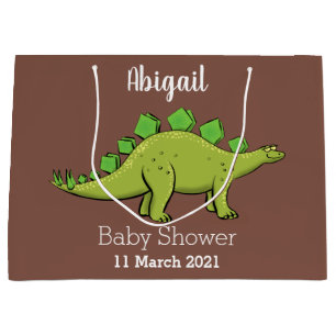 Funny stegosaurus dinosaur cartoon large gift bag