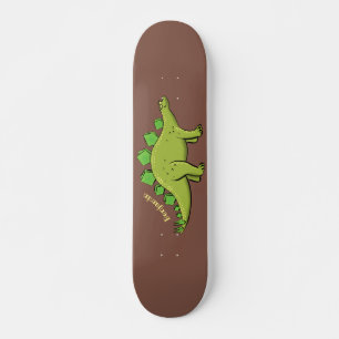 Funny stegosaurus dinosaur cartoon skateboard