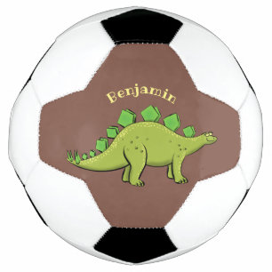 Funny stegosaurus dinosaur cartoon soccer ball