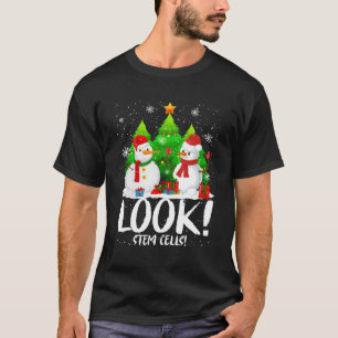 Funny Stem Cell Snowman Christmas Science Teacher T-Shirt