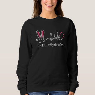 Funny Stethoscope Bunny Registered Nurse Heartbeat Sweatshirt