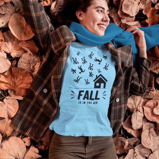Funny Stick Figure People Fall is in the Air T-Shirt ("Fall is in the Air" funny t-shirt. )
