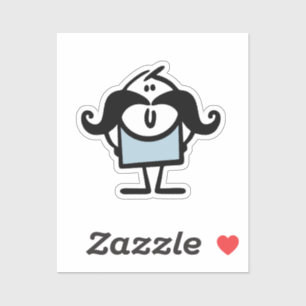 Funny stick man with moustaches