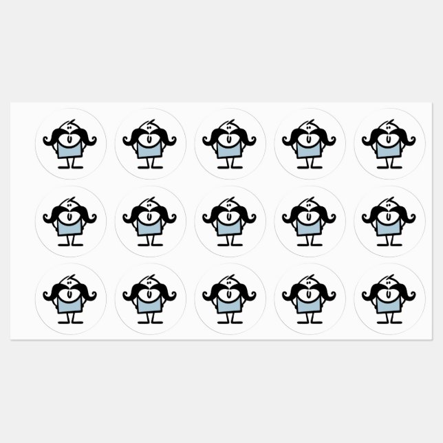 Funny stick man with moustaches (Sheet)