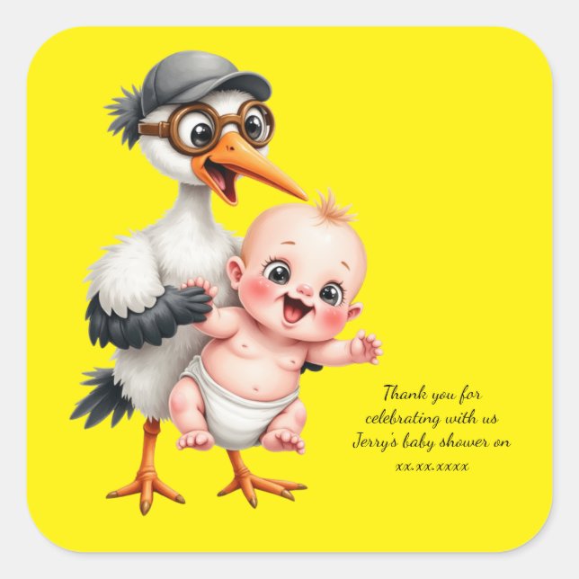 Funny sticker baby shower adjustable  (Front)