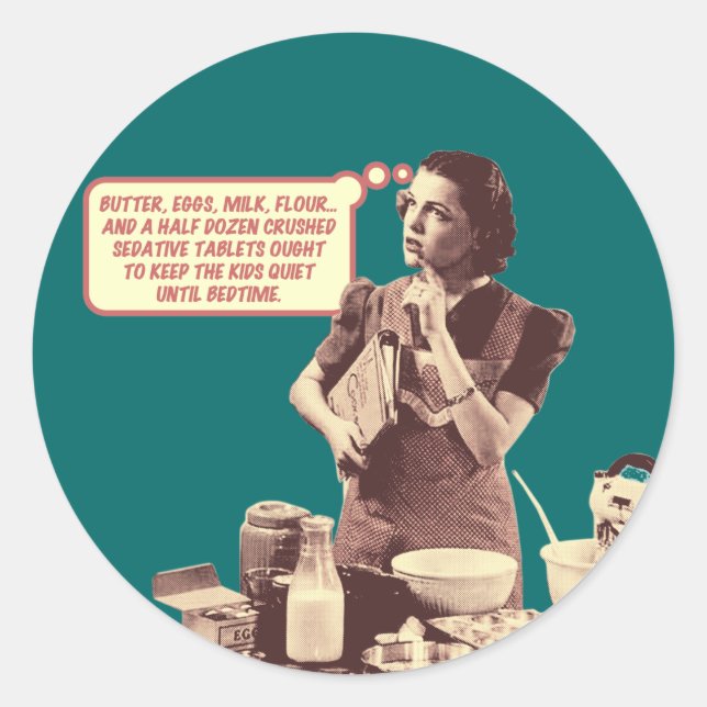 Funny Stickers - Retro Mum Sleepytime Cake (Front)