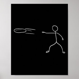 Funny Stickman Disc Golf Player Sports Lover  Poster