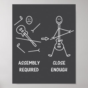 Funny Stickman Guitarist Embly  Poster