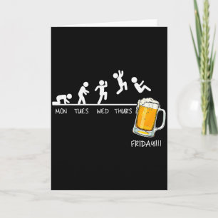 Funny Stickman Jumping Beer Days Of Week Friday Dr Card