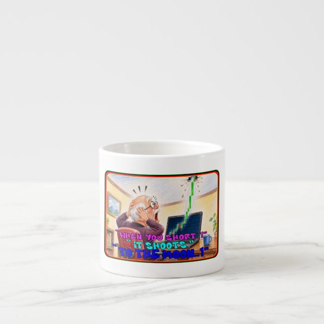 Funny Stock Trader Short Squeeze Panic Drawing Espresso Cup (Front)