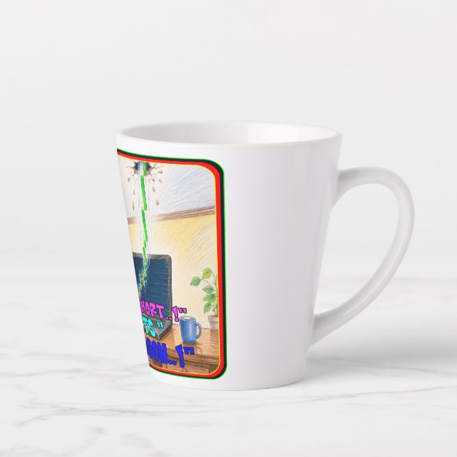 Funny Stock Trader Short Squeeze Panic Drawing Latte Mug (Right)