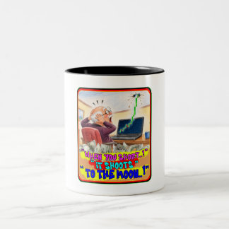 Funny Stock Trader Short Squeeze Panic Drawing Two-Tone Coffee Mug