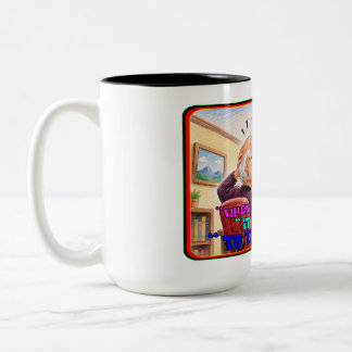 Funny Stock Trader Short Squeeze Panic Drawing Two-Tone Coffee Mug