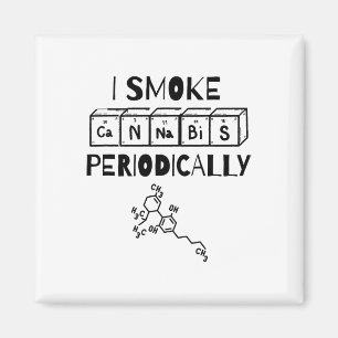 Funny Stoner Day Periodic Table Science Thc  Magnet