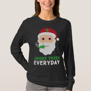 Funny Stoner Santa Smoke Trees Christmas Pajama T-Shirt