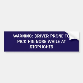 Funny Stoplight Nosepicker Warning Sticker