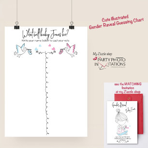 Funny stork Gender Reveal Chart