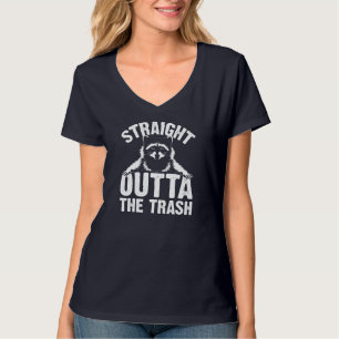 Funny Straight Outta The Trash Gift Cute Racoon L T-Shirt