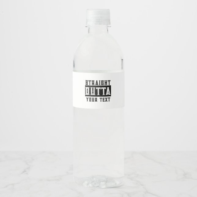 Funny 'Straight Outta Your Text' Water Bottle Label (Front)