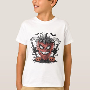 Funny Strawberry Angry Berry for Horror Fans Men  T-Shirt