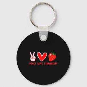Funny Strawberry Art For Men Women Fruit Strawberr Key Ring