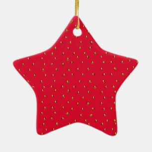 Funny strawberry background red ceramic tree decoration