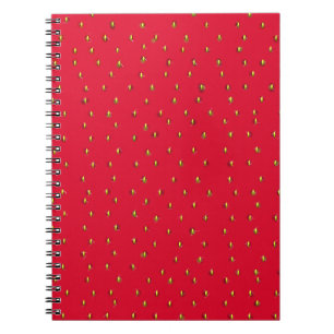 Funny strawberry background red notebook
