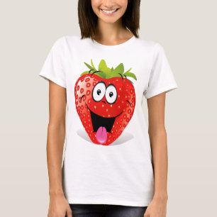 Funny Strawberry Face Sticking Out Tongue T-Shirt