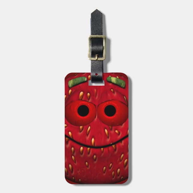 Funny Strawberry Luggage Tag (Front Vertical)