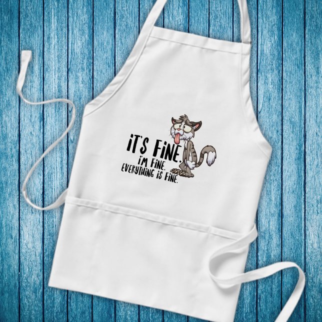 Funny Stressed Anxiety Cat  Standard Apron (Creator Uploaded)