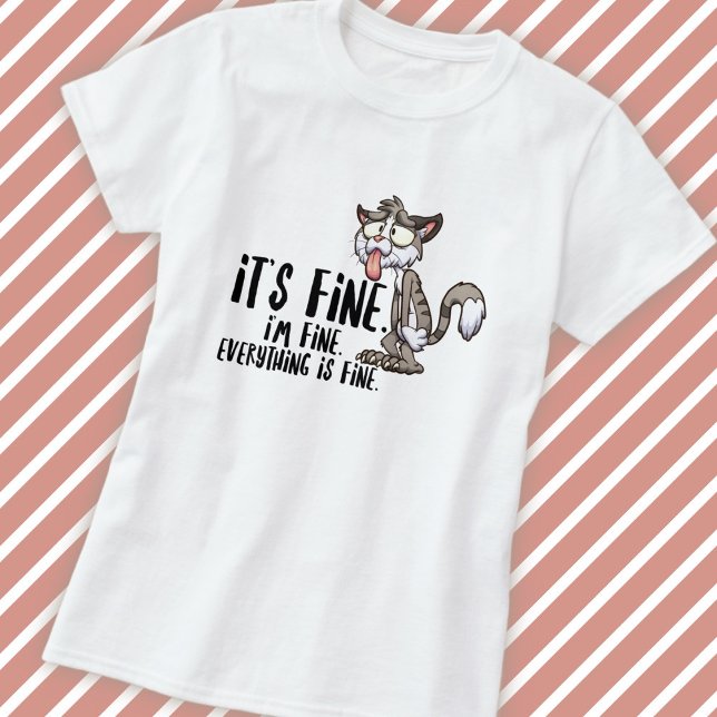 Funny Stressed Anxiety Cat  T-Shirt (Creator Uploaded)