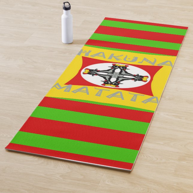 Funny Stretching Style Hakuna Matata Yoga Mat (In Situ)