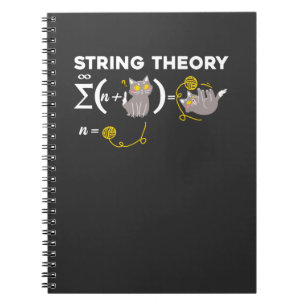 Funny String Theory Humour Physics Cat Lover Girl Notebook