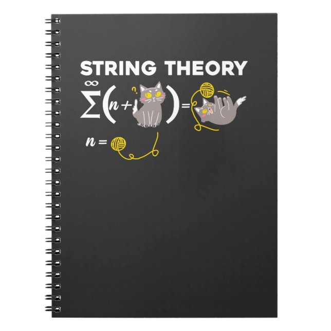 Funny String Theory Humour Physics Cat Lover Girl Notebook (Front)