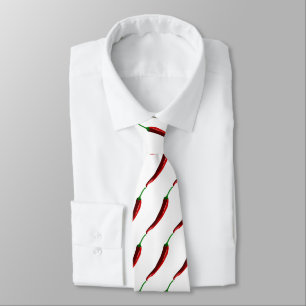 Funny striped hot chilli peppers for cooks tie