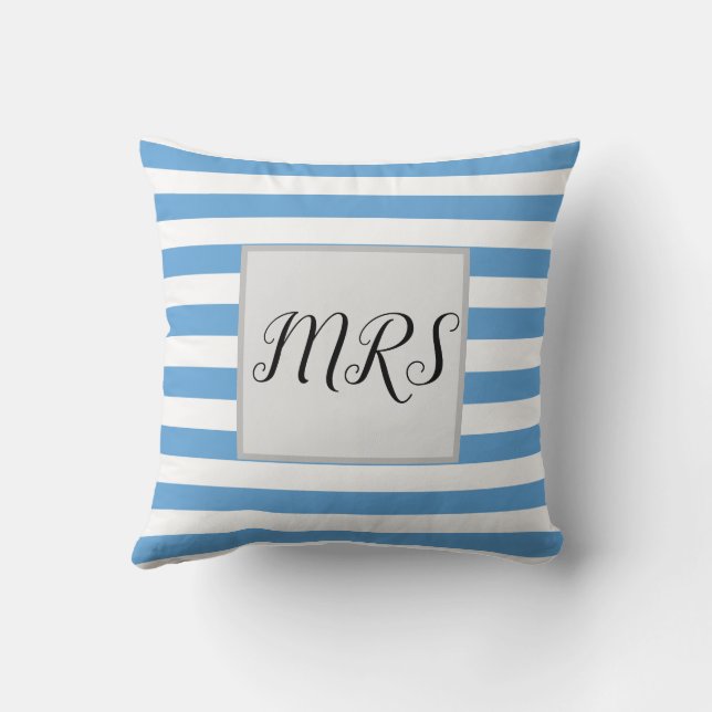 Funny Striped Mrs  Cushion (Back)