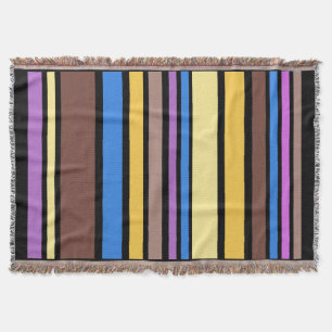 Funny Stripes coloured VI + your background colour Throw Blanket
