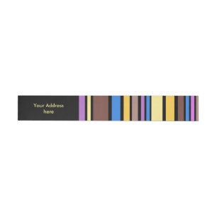 Funny Stripes coloured VI + your background colour Wraparound Address Label