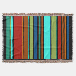 Funny Stripes coloured XII + your background colou Throw Blanket